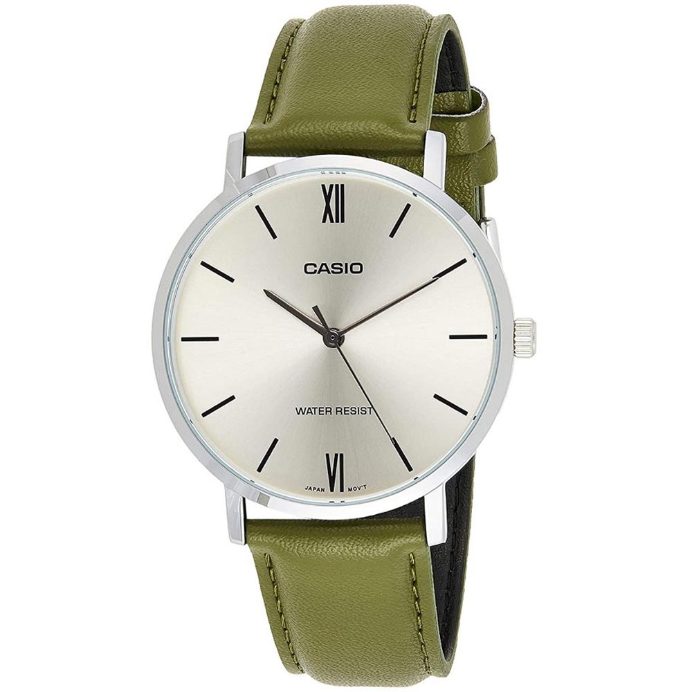 CASIO COLLECTION Mod. MINIMAL, LEATHER - ARGENTEE