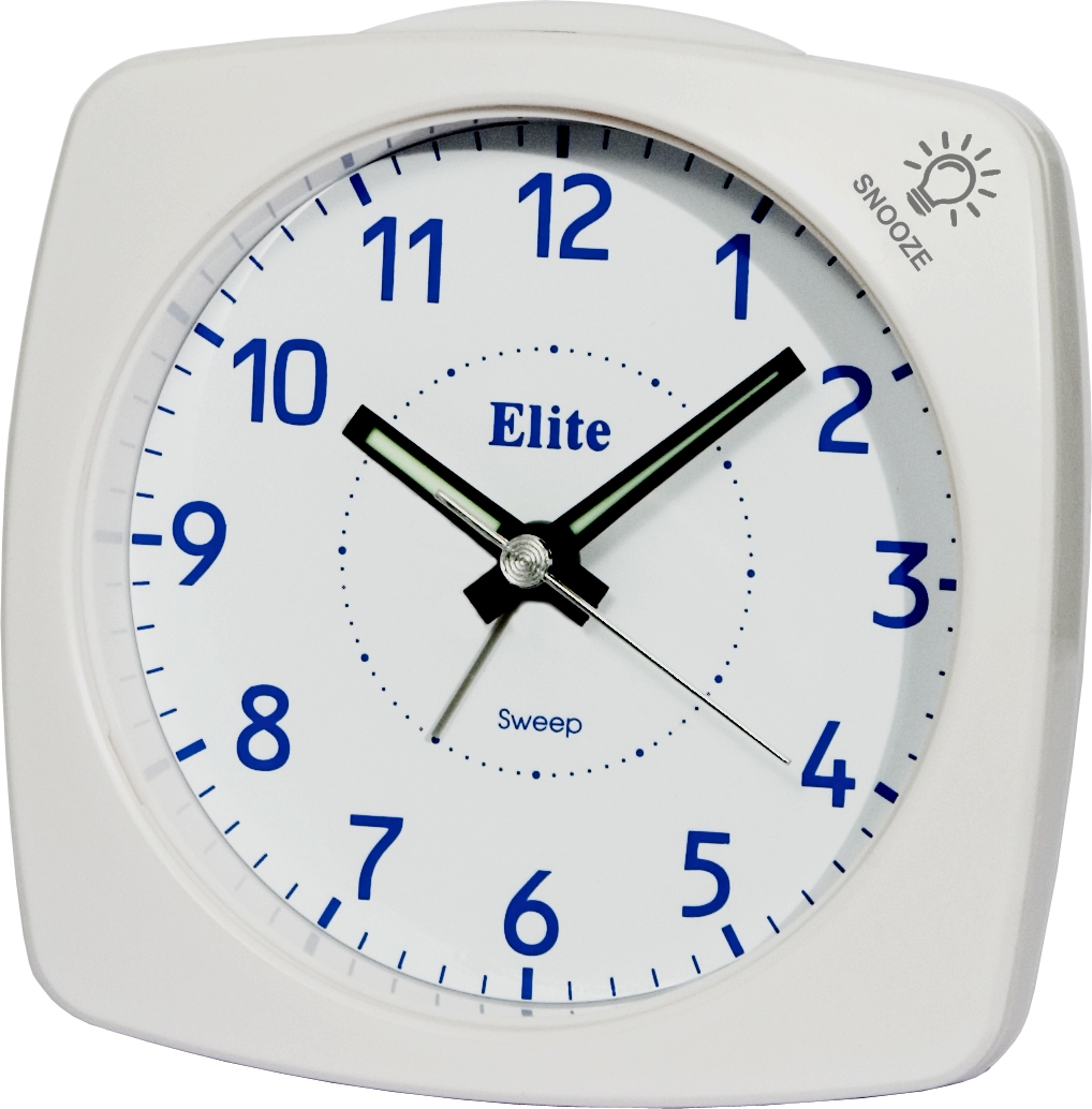 ELITE Sveglia silent con luce e snooze - BIANCO - Silent alarm clock with light and snooze - WHITE