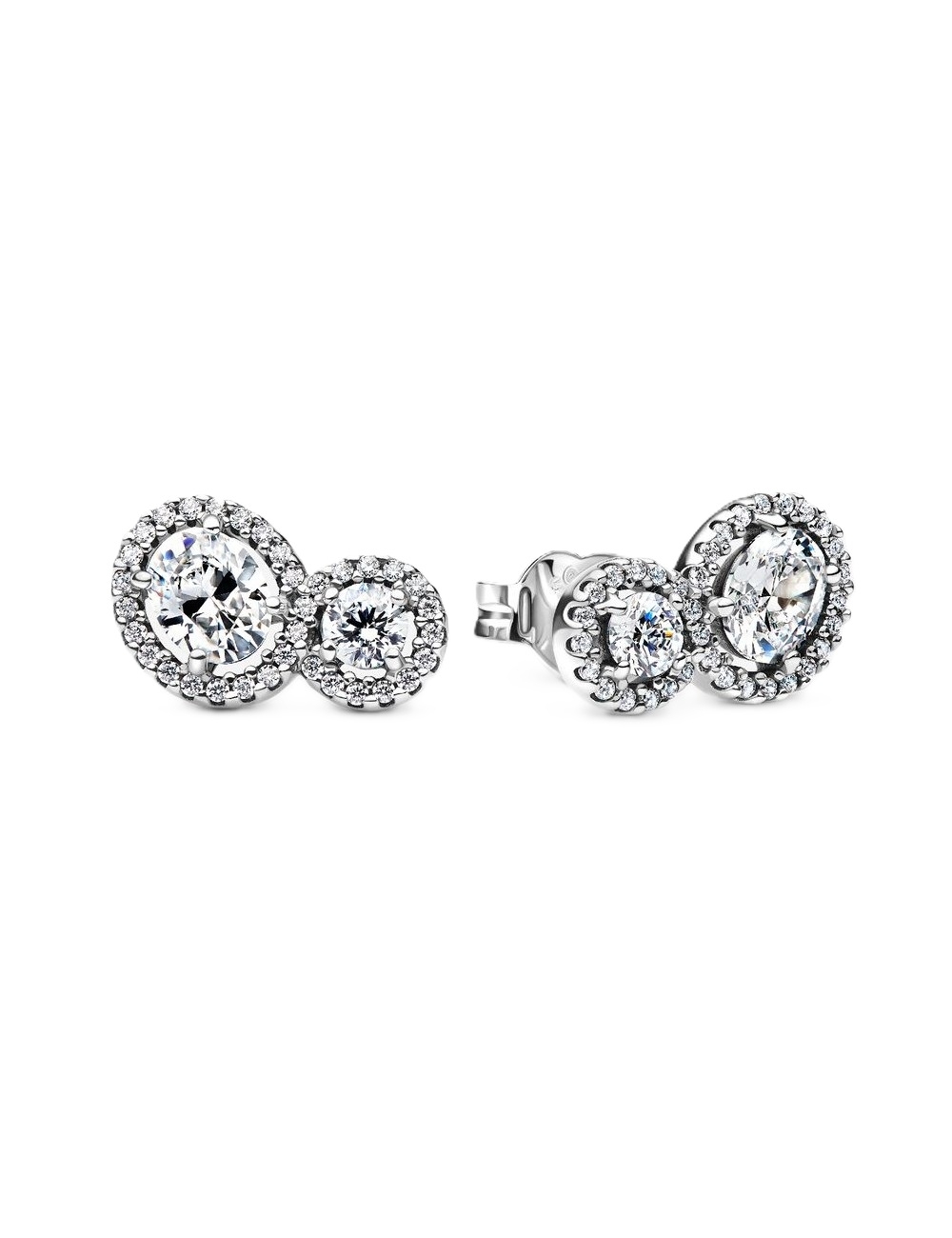 PANDORA JEWELRY Mod. HALO AND HUG STUD EARRINGS