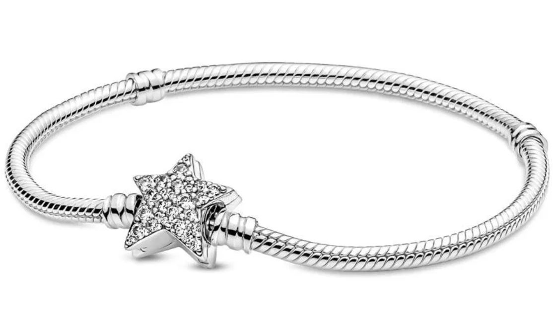 PANDORA Mod. ASYMMETRIC STAR CLASP SNAKE CHAIN BRACELET