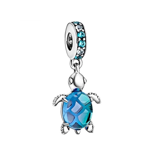 PANDORA Mod. BLUE GALAXY STAR &amp; MOON SAFETY CHAIN CHARM
