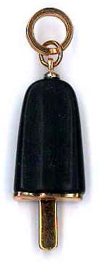 AMBROSINI JEWELS - PENDENTE ARGENTO 925° ghiacciolo finitura rosé pietra nera medio (29.5x13 mm)