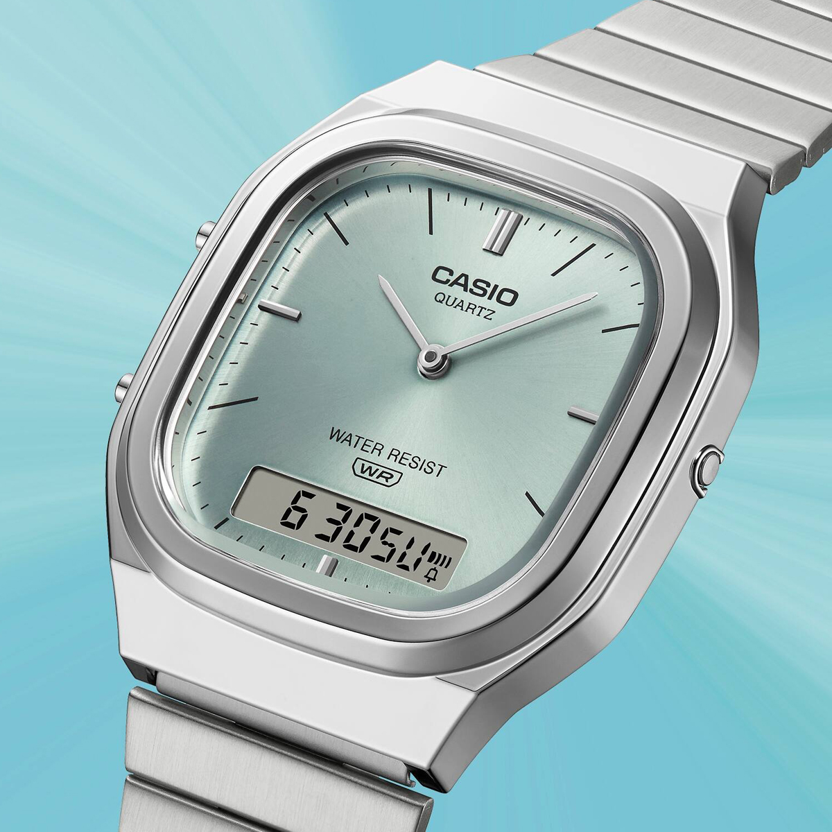 CASIO VINTAGE Mod. EDGY ROUNDED SQUARE - BLUE