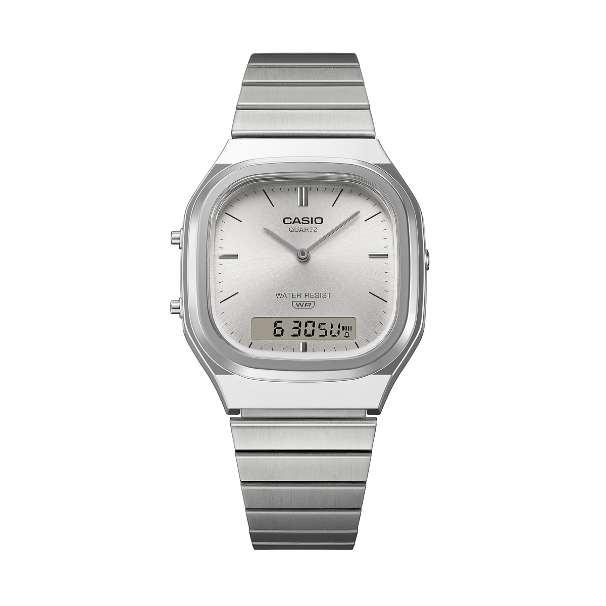 CASIO VINTAGE Mod. EDGY ROUNDED SQUARE - SILVER