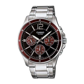 CASIO COLLECTION Mod. MULTIFUNCTION CALENDAR - BLACK &amp; BORDEAUX