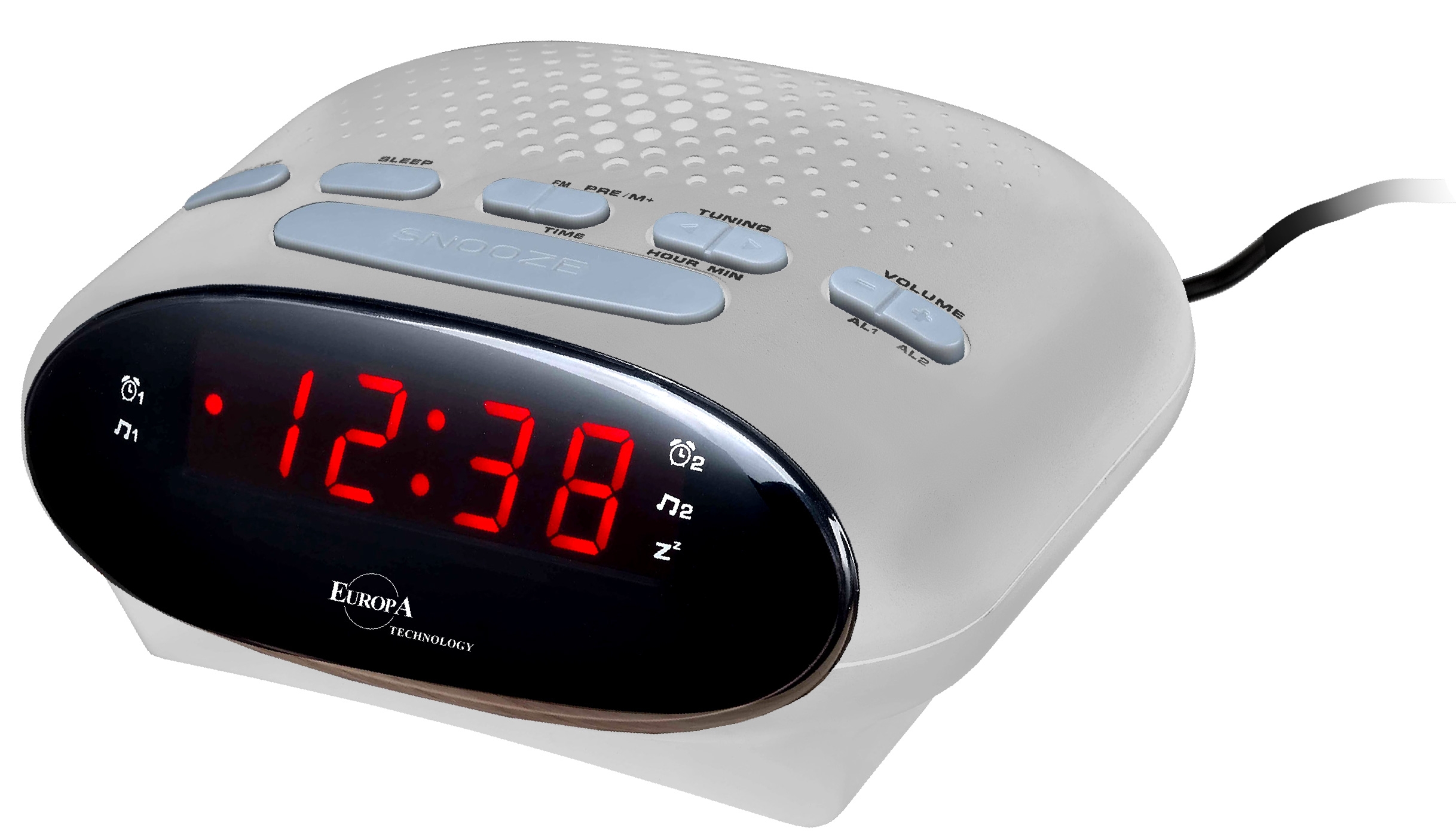 ELITE Radiosveglia a corrente - ARGENTO - Electric radio alarm clock - SILVER