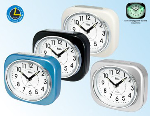 ELITE SVEGLIA ANALOGICA SILVER/ SILVER ALARM CLOCK