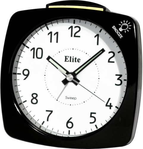 ELITE Sveglia silent con luce e snooze - NERO - Silent alarm clock with light and snooze - BLACK