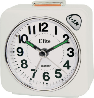 ELITE Sveglia silent con luce e snooze - BIANCO - Silent alarm clock with light and snooze - WHITE