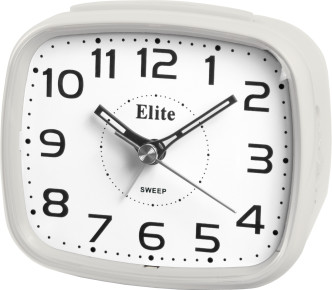 ELITE Sveglia silent con luce LED e snooze - BIANCO - Silent alarm clock with LED light and snooze - WHITE