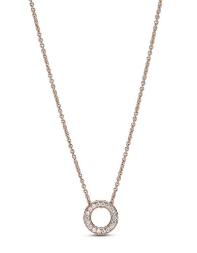 PANDORA Mod. SPARKLING PINK HEART COLLIER NECKLACE