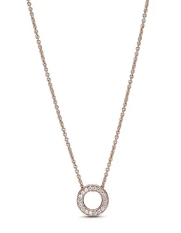 PANDORA Mod. SPARKLING PINK HEART COLLIER NECKLACE